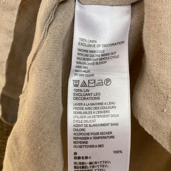 Tommy Bahama pure linen embroidered shirt in natural linen color. - Picture 6 of 6